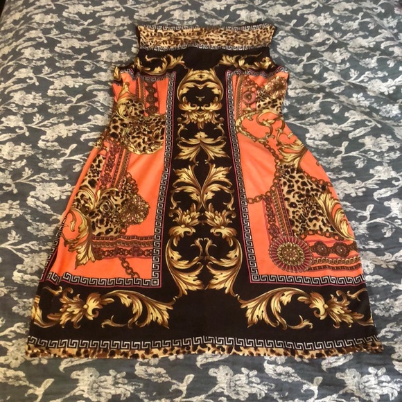 Cache Sleeveless AnimalPrint chain medallion Dress - Picture 7 of 7